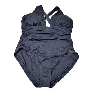 One Piece Women Bathsuit Size 22W Wide Strap X Back Swimwear